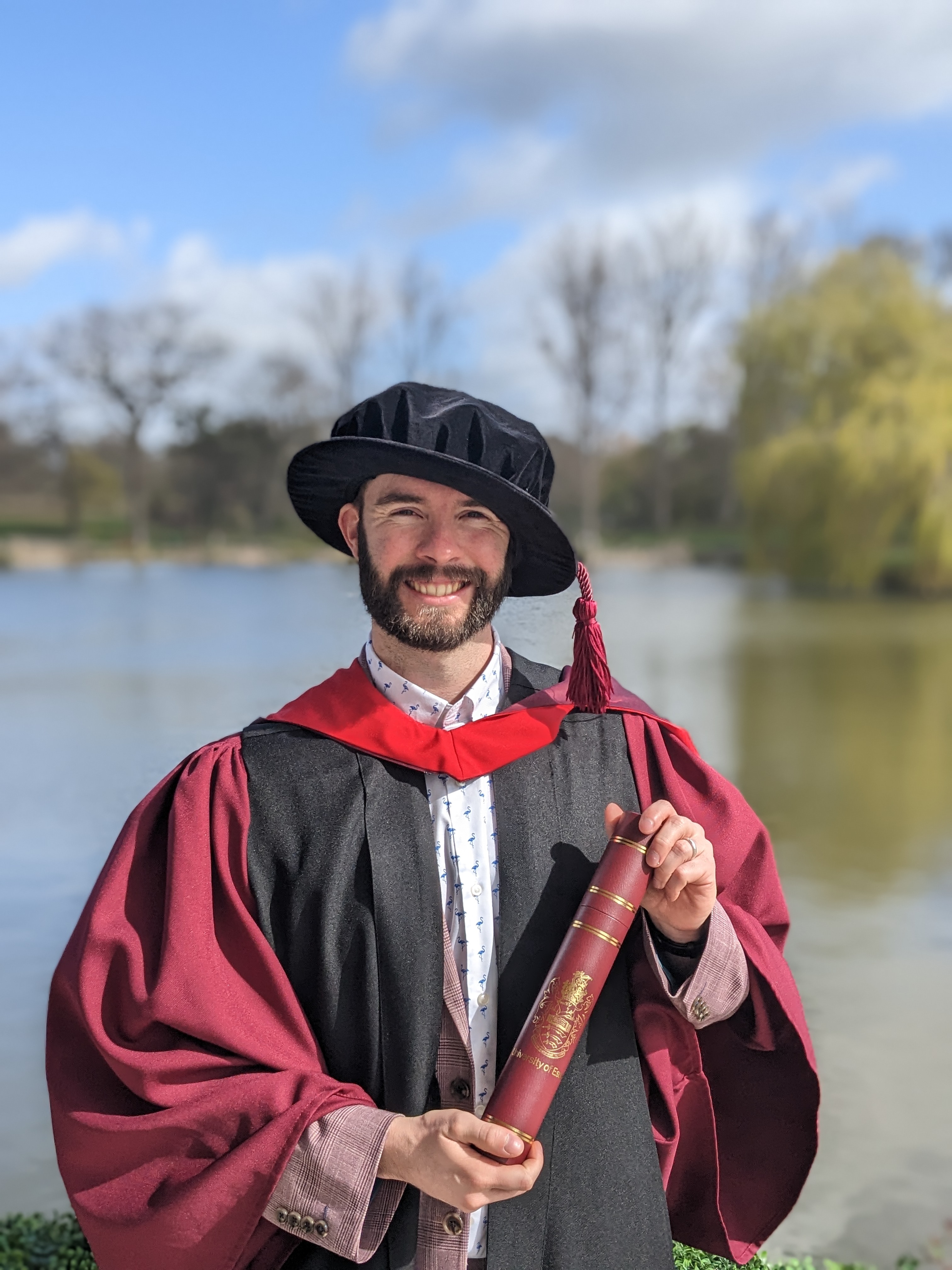 Joshua Fullard with his degree in his hands